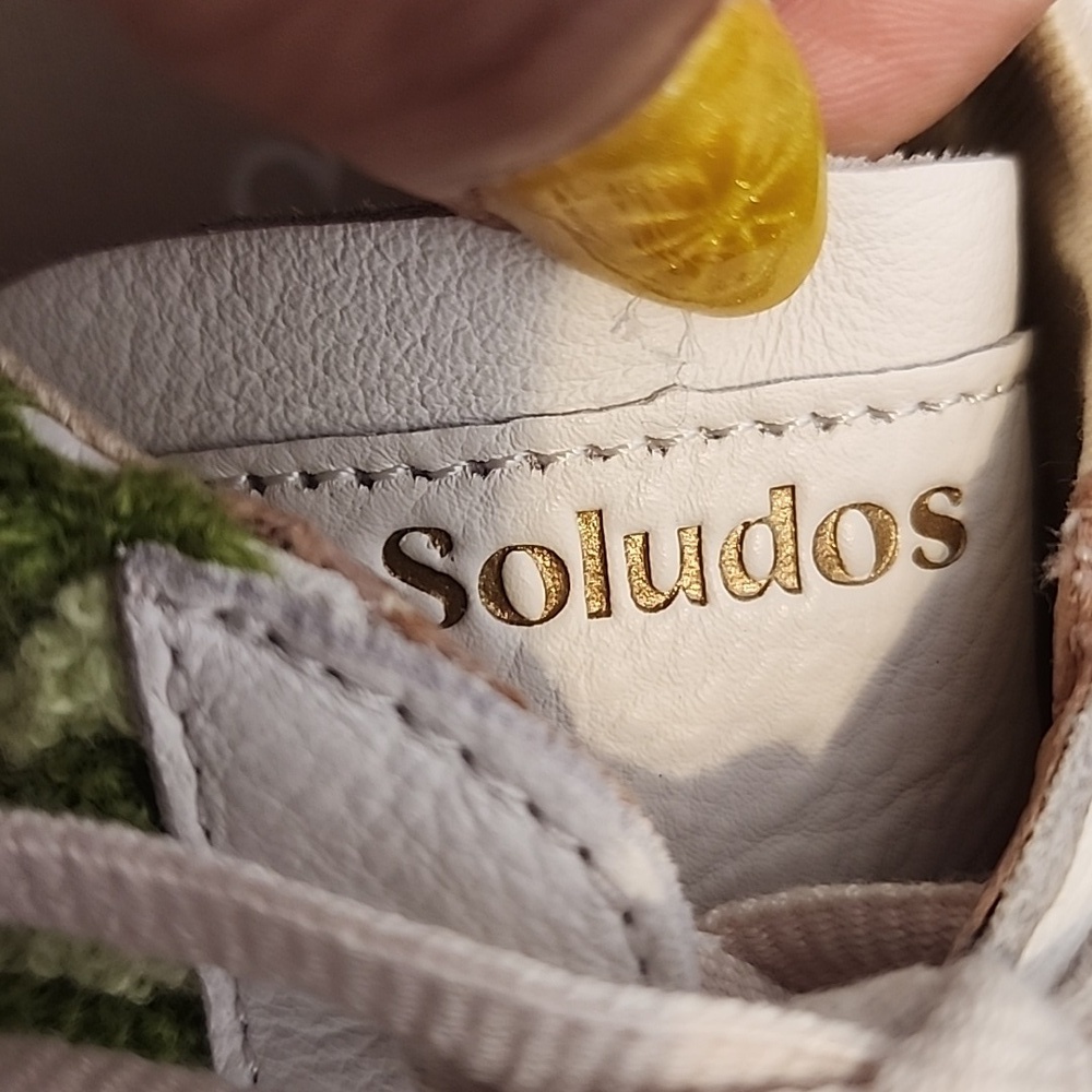 Soludos Ibiza Platform Psychedelic Spiral Sneakers Green White, Size 8 - Picture 12 of 13